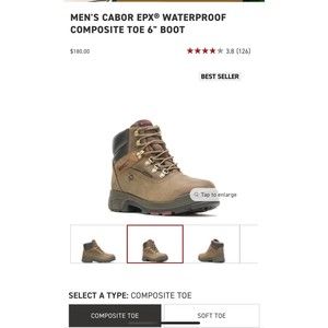 Men’s Wolverine Cabir 6” Boots Size 10.5